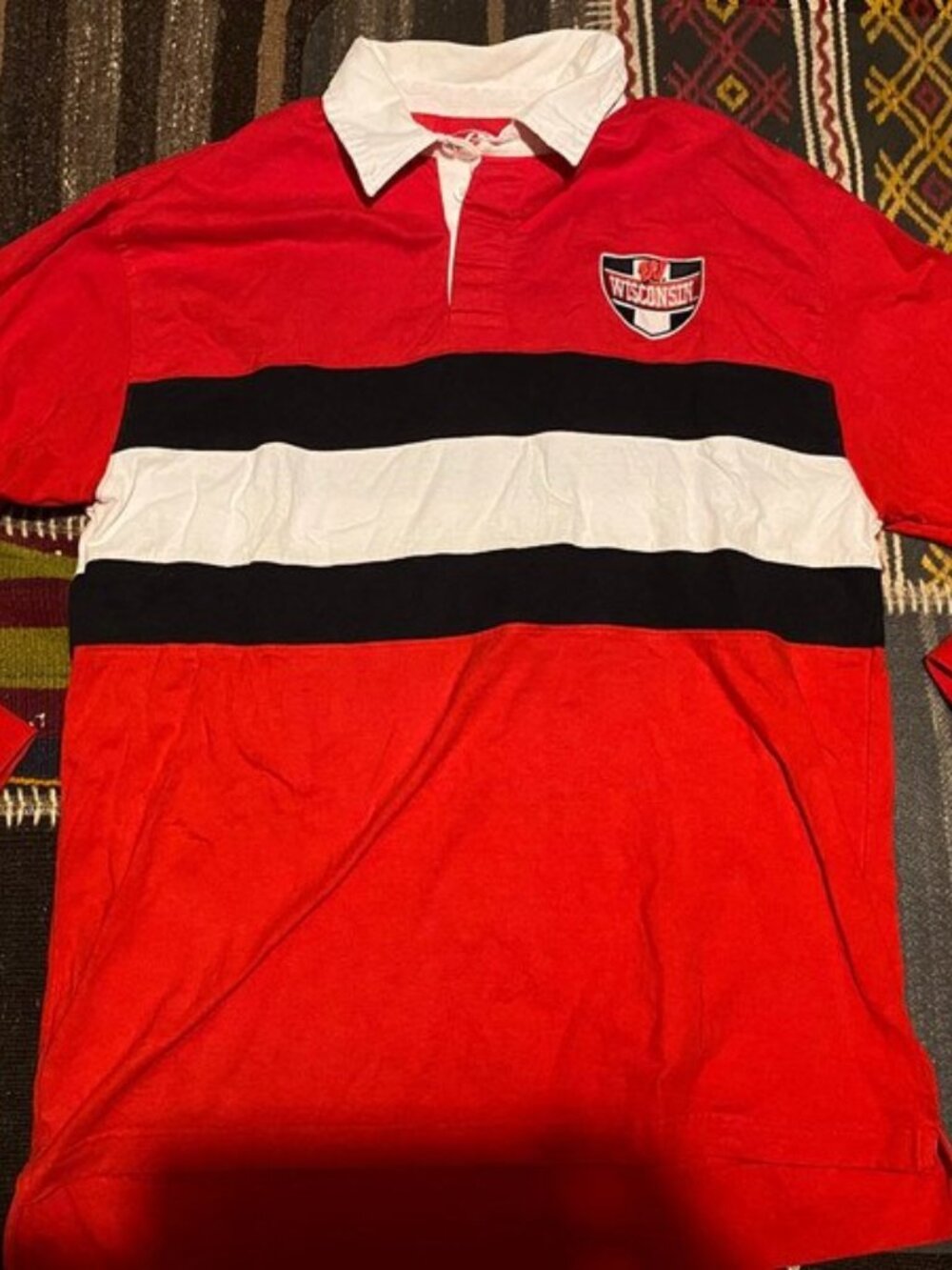 Vintage Pro Player Wisconsin Badgers rugby polo size L